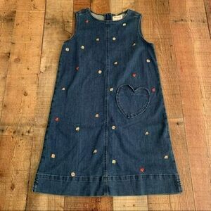Madewell + crewcut Floral Embroidered Denim Tank Top Dress - 10